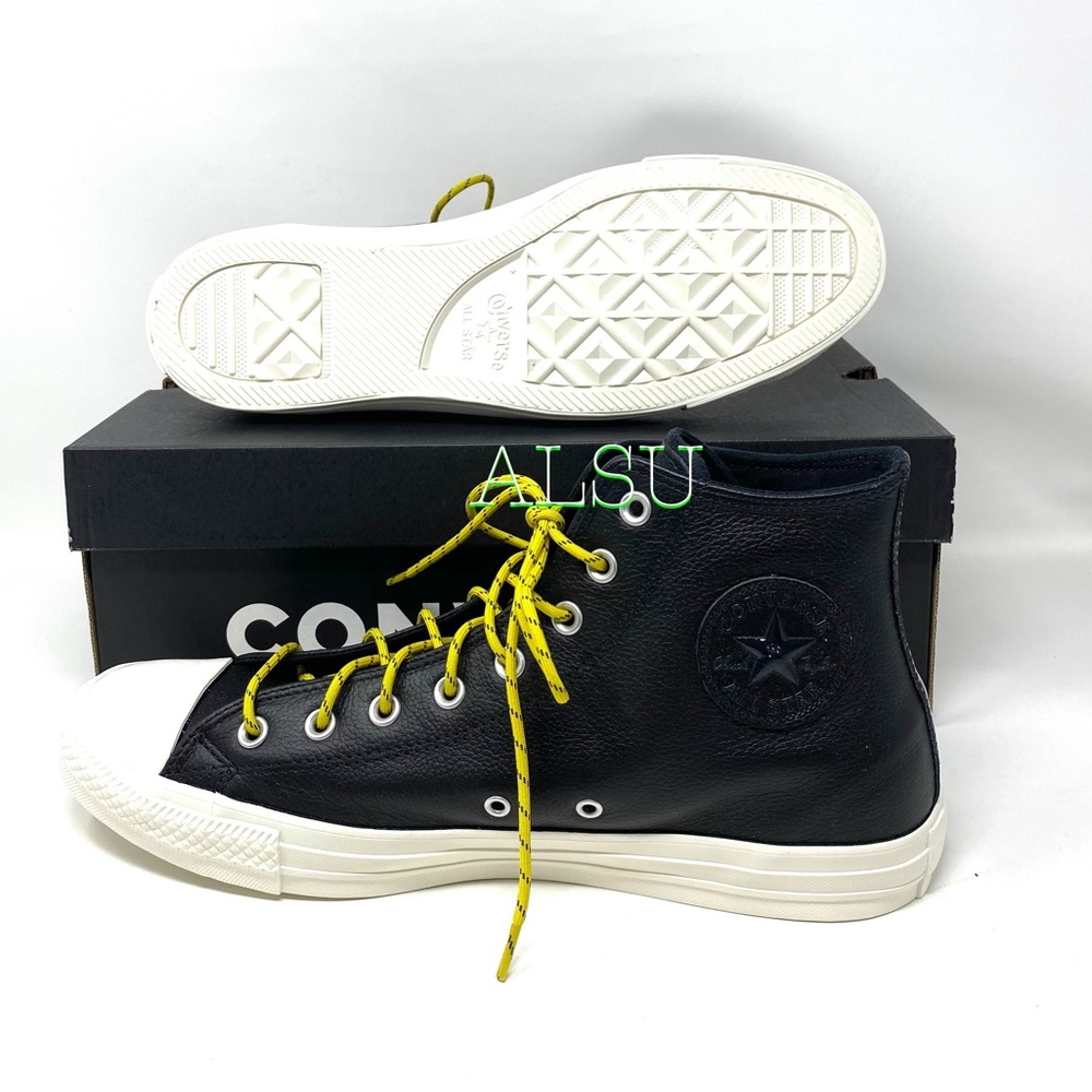 🔥 BLACK FRIDAY 🔥 Converse Ctas High Leather Black Citron Men’s 163339C - Picture 6 of 8
